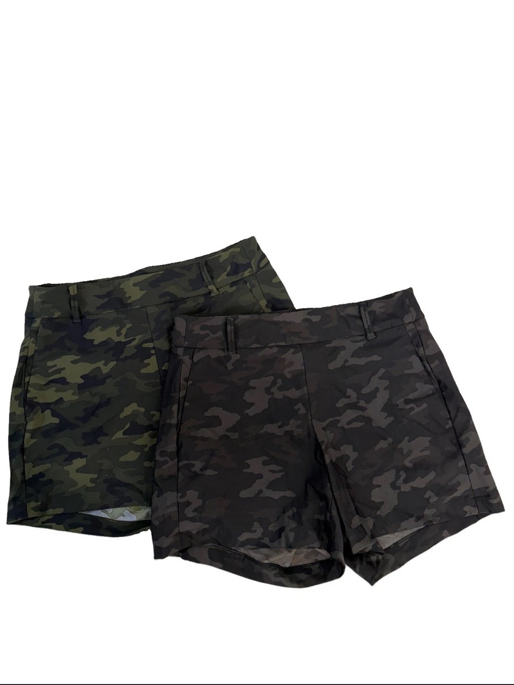 Spanx Sunshine Shorts XS Black Camo 4” Pull On 4 Way Stretch UPF Lot Of 2